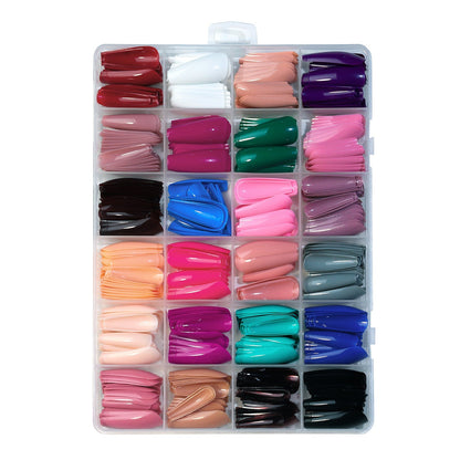 576 Pcs set Colorful Nails ( 24 Solid Colors )